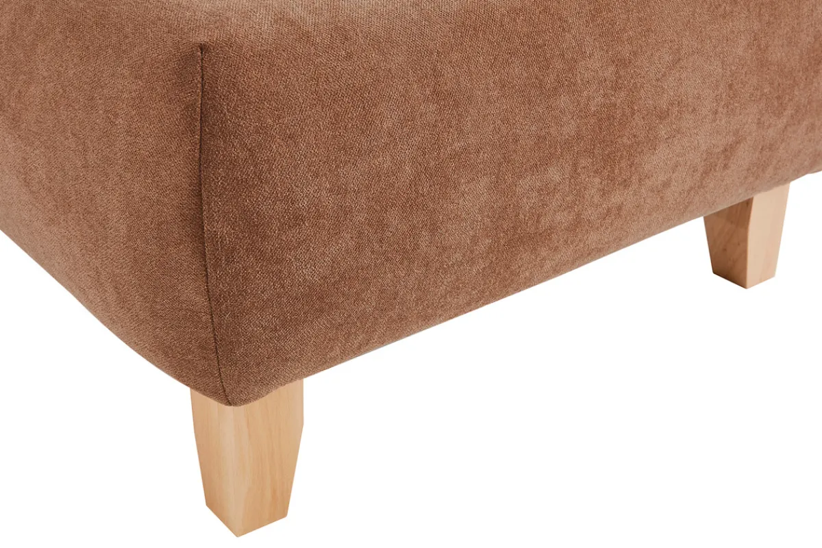 Miliboo Hocker/Fußstütze aus Stoff mit strukturiertem Samteffekt in Terracotta und hellem Massivholz B75 cm ODEON* Sitzsäcke|Sitzsäcke