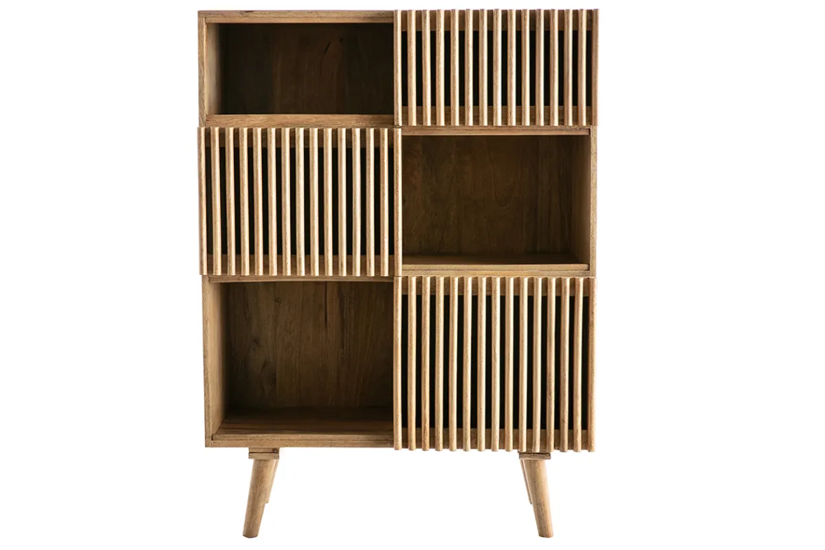 Miliboo Hohe Anrichte aus massivem Mangoholz mit Schiebetüren ALBA* Sideboards