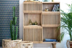 Miliboo Hohe Anrichte aus massivem Mangoholz mit Schiebetüren ALBA* Sideboards