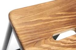 Miliboo Industrial-Barhocker aus schwarzem Metall und Holz H65 cm (2er-Pack) NICK* Barhocker