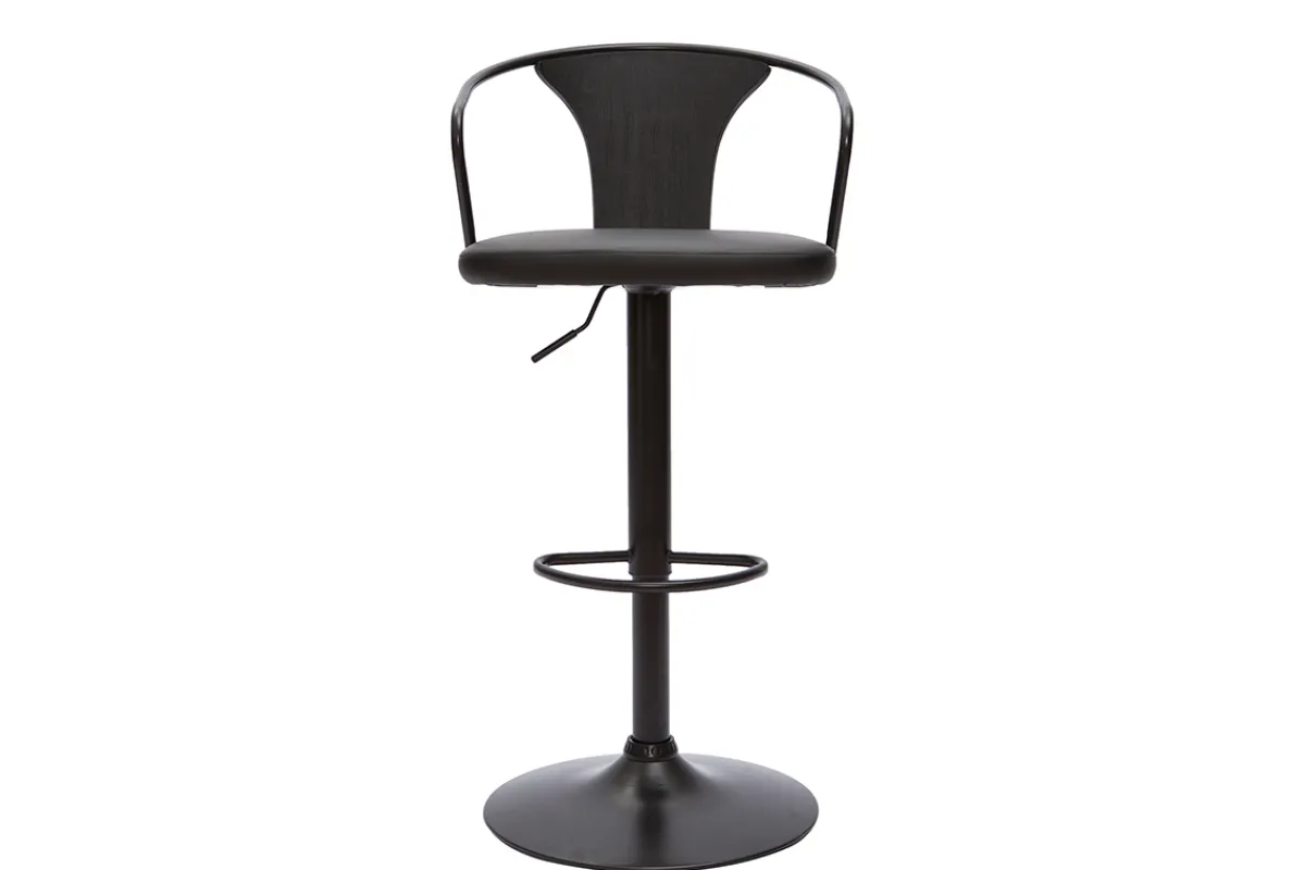 Miliboo Industrial-Barhocker höhenverstellbar schwarz (2er-Set) BECKETT* Barhocker