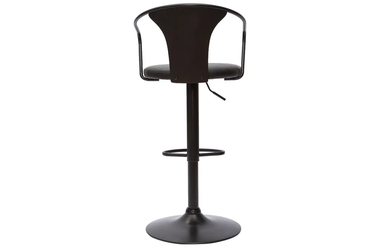 Miliboo Industrial-Barhocker höhenverstellbar schwarz (2er-Set) BECKETT* Barhocker