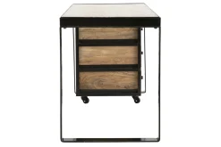 Miliboo Industrial-Schreibtisch mit beweglichen Schubladenelementen aus massivem Mangoholz L156 cm INDUSTRIA* Design-schreibtische