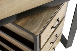 Miliboo Industrial-Schreibtisch mit beweglichen Schubladenelementen aus massivem Mangoholz L156 cm INDUSTRIA* Design-schreibtische