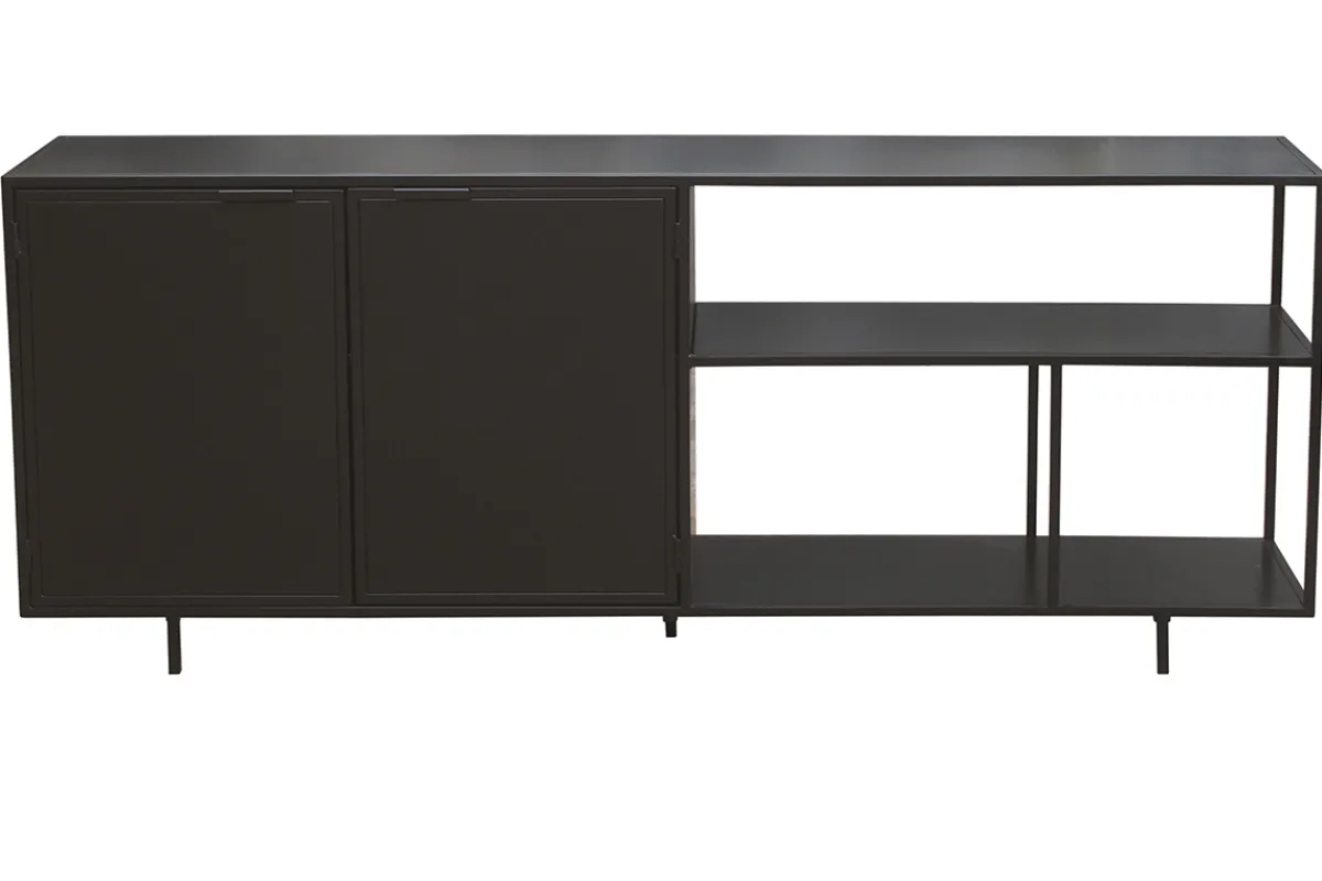 Miliboo Industrial-Sideboard aus schwarzem Metall mit 2 Türen L180 KARL* Sideboards