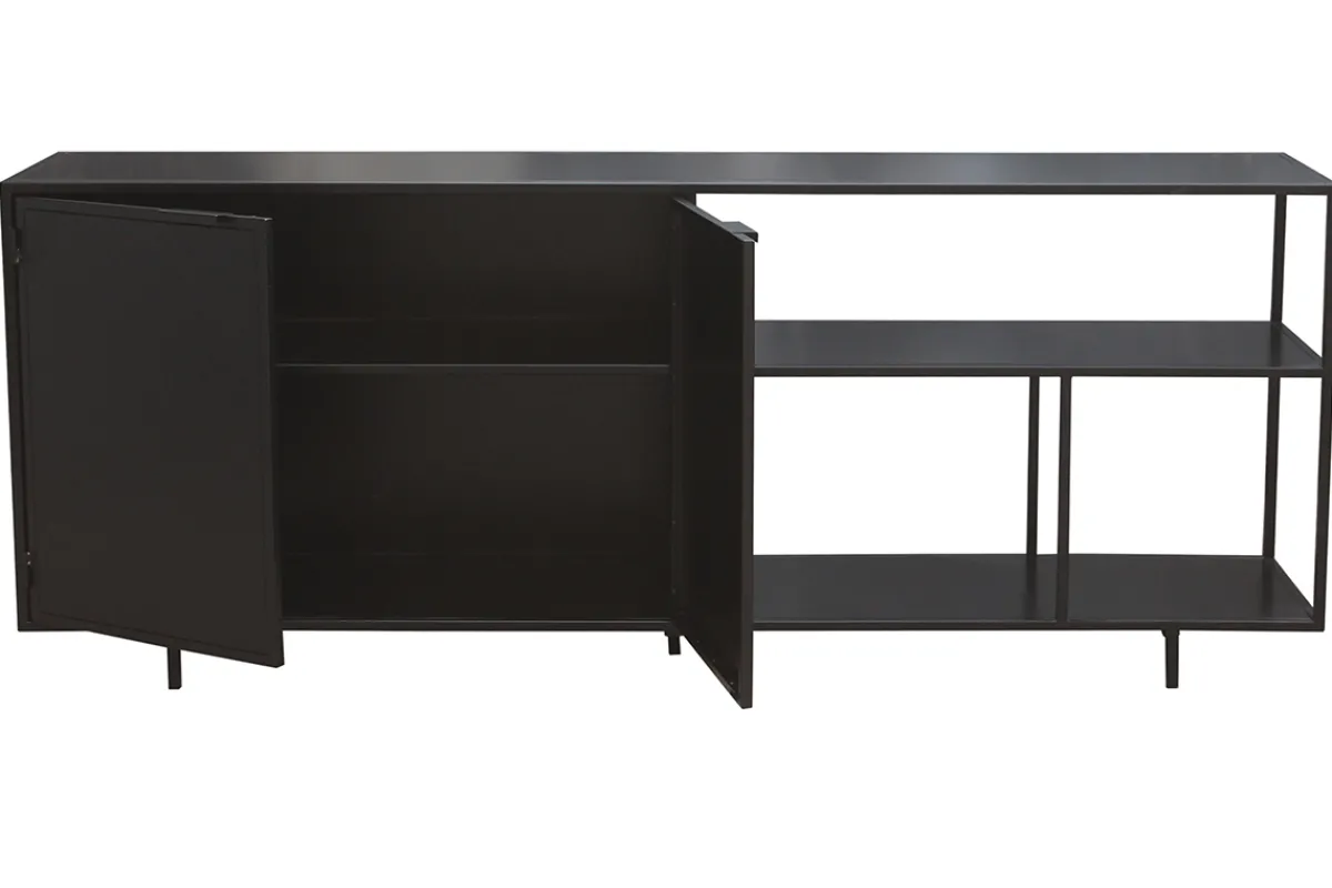 Miliboo Industrial-Sideboard aus schwarzem Metall mit 2 Türen L180 KARL* Sideboards