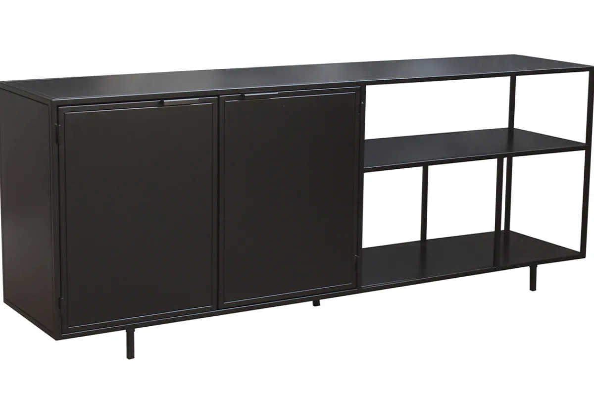 Miliboo Industrial-Sideboard aus schwarzem Metall mit 2 Türen L180 KARL* Sideboards