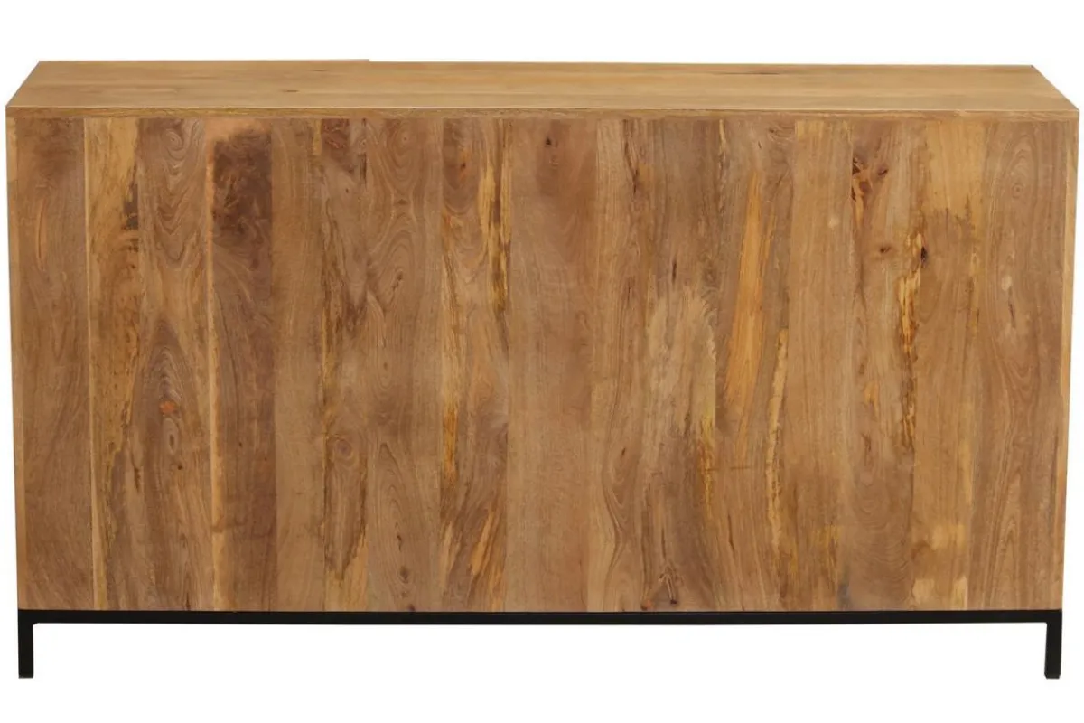 Miliboo Industrial-Sideboard YPSTER 3 Türen aus aus massivem Mangoholz und Metall* Sideboards