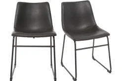 Miliboo Industrial-Stühle in Schwarz (2er-Set) NEW ROCK* Design-stühle