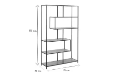Miliboo Industrie-Bücherregal aus schwarzem Metall und Holz L114 cm TRESCA* Bücherregale|Bücherregale
