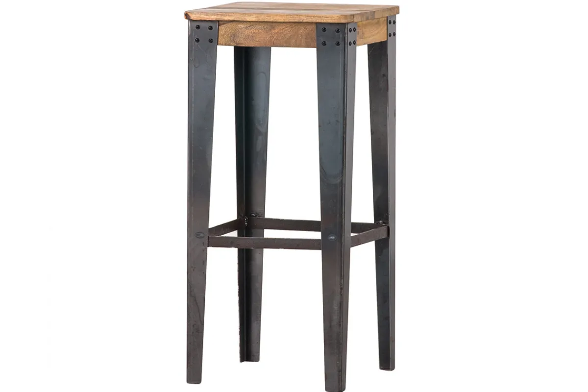 Miliboo Industrieller Barhocker MADISON Stahl und Holz 75 cm* Barhocker