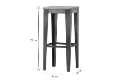 Miliboo Industrieller Barhocker MADISON Stahl und Holz 75 cm* Barhocker