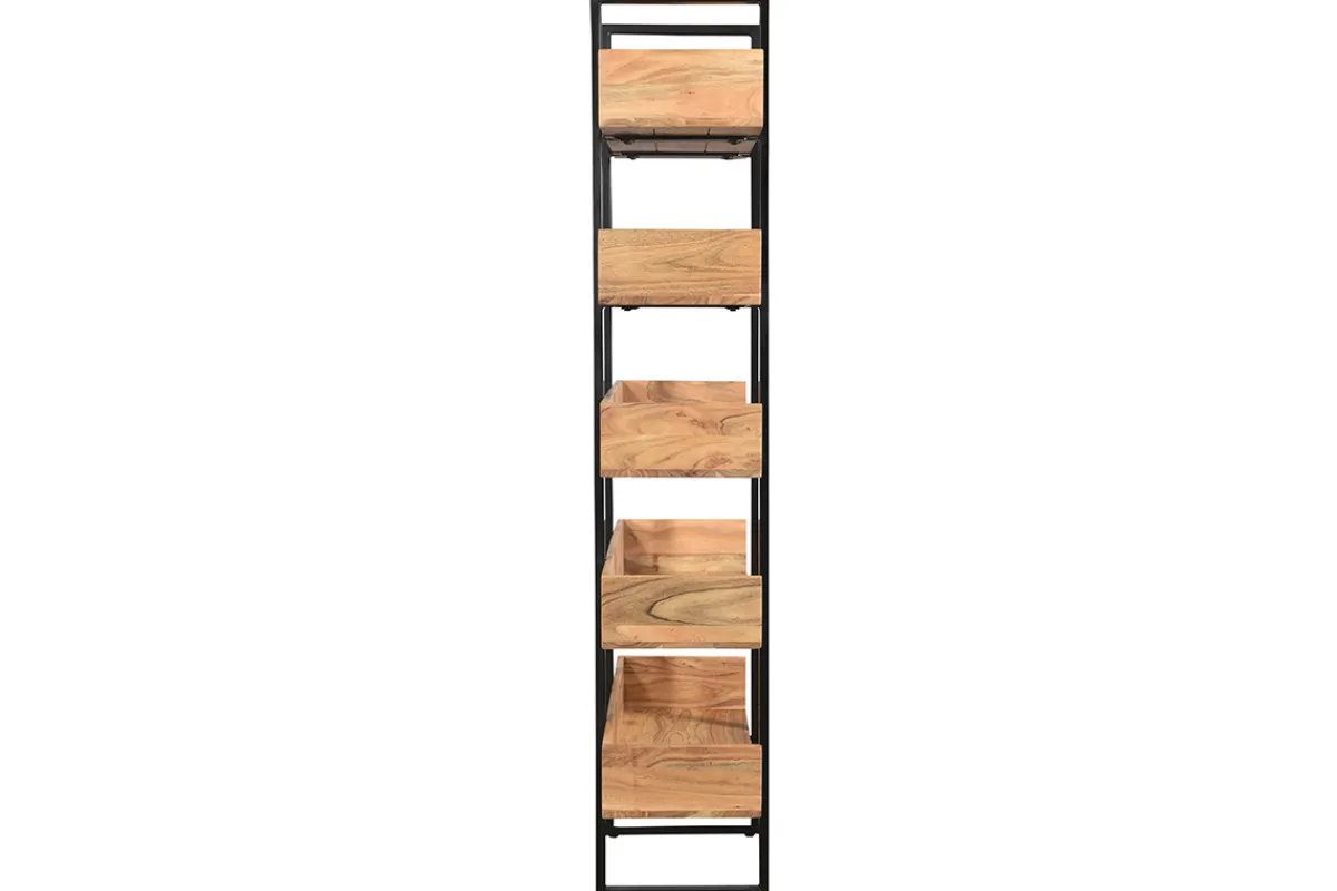 Miliboo Industrieller Bücherschrank aus massivem Akazienholz und schwarzem Metall L90 cm TAO* Bücherregale|Bücherregale