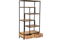 Miliboo Industrieller Bücherschrank aus massivem Akazienholz und schwarzem Metall L90 cm JASPE* Bücherregale|Bücherregale