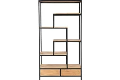 Miliboo Industrieller Bücherschrank aus massivem Akazienholz und schwarzem Metall L90 cm JASPE* Bücherregale|Bücherregale