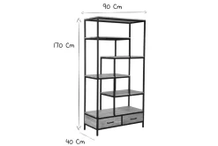 Miliboo Industrieller Bücherschrank aus massivem Akazienholz und schwarzem Metall L90 cm JASPE* Bücherregale|Bücherregale