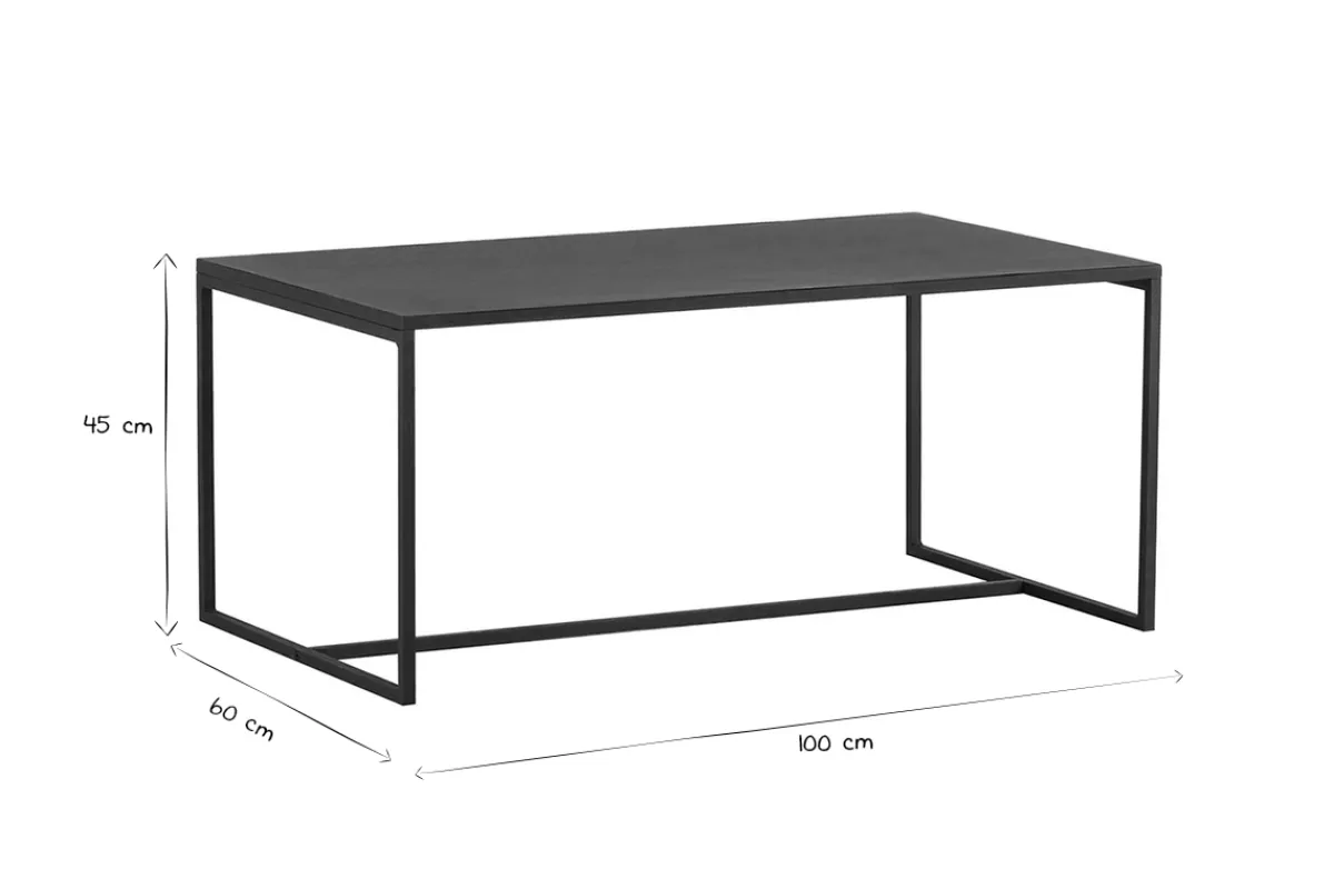 Miliboo Industrieller Couchtisch KARL schwarzes Metall* Couchtische