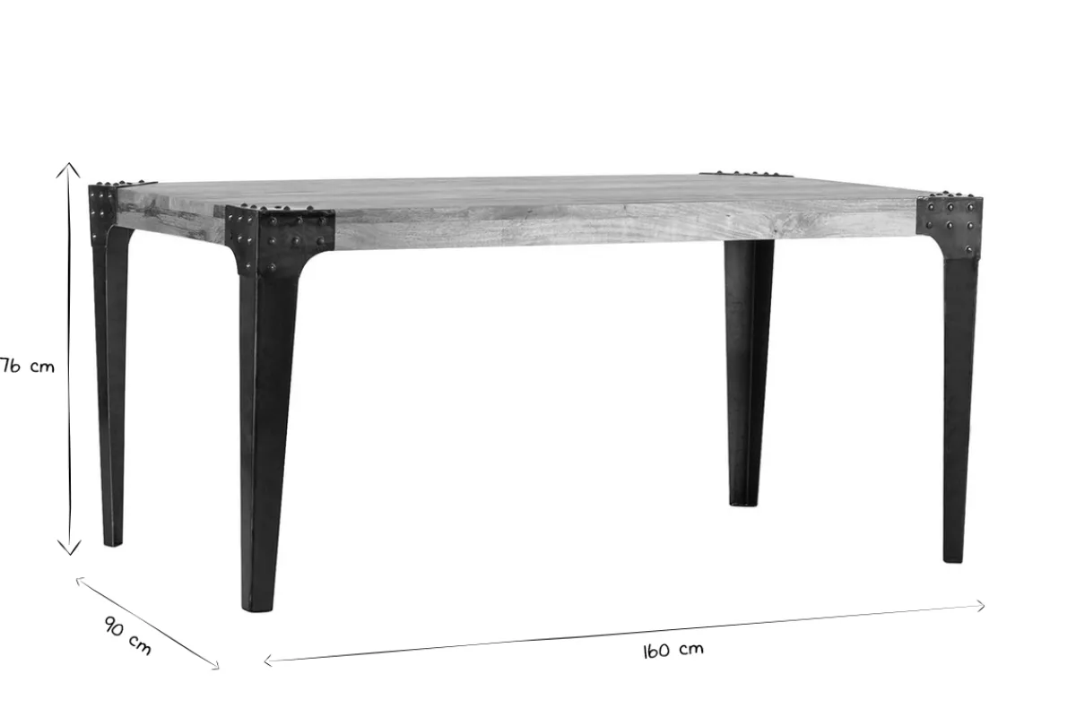 Miliboo Industrieller Esstisch Stahl und Holz L160 MADISON* Esstische