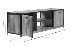 Miliboo Industrielles Design-TV-Möbel 178 cm INDUSTRIA* Tv-lowboards