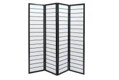 Miliboo Japanischer Paravent schwarzes Holz und Reispapier GIBON* Paravent|Alle Dekoration