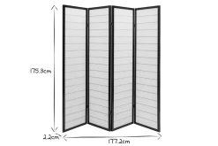 Miliboo Japanischer Paravent schwarzes Holz und Reispapier GIBON* Paravent|Alle Dekoration