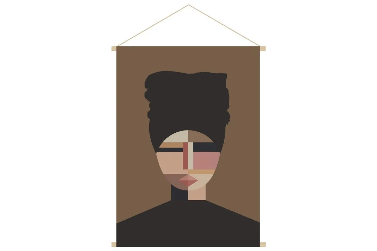 Miliboo Kakemono Frauenporträt B40 x H60 cm TURBA* Wanddekoration|Alle Dekoration