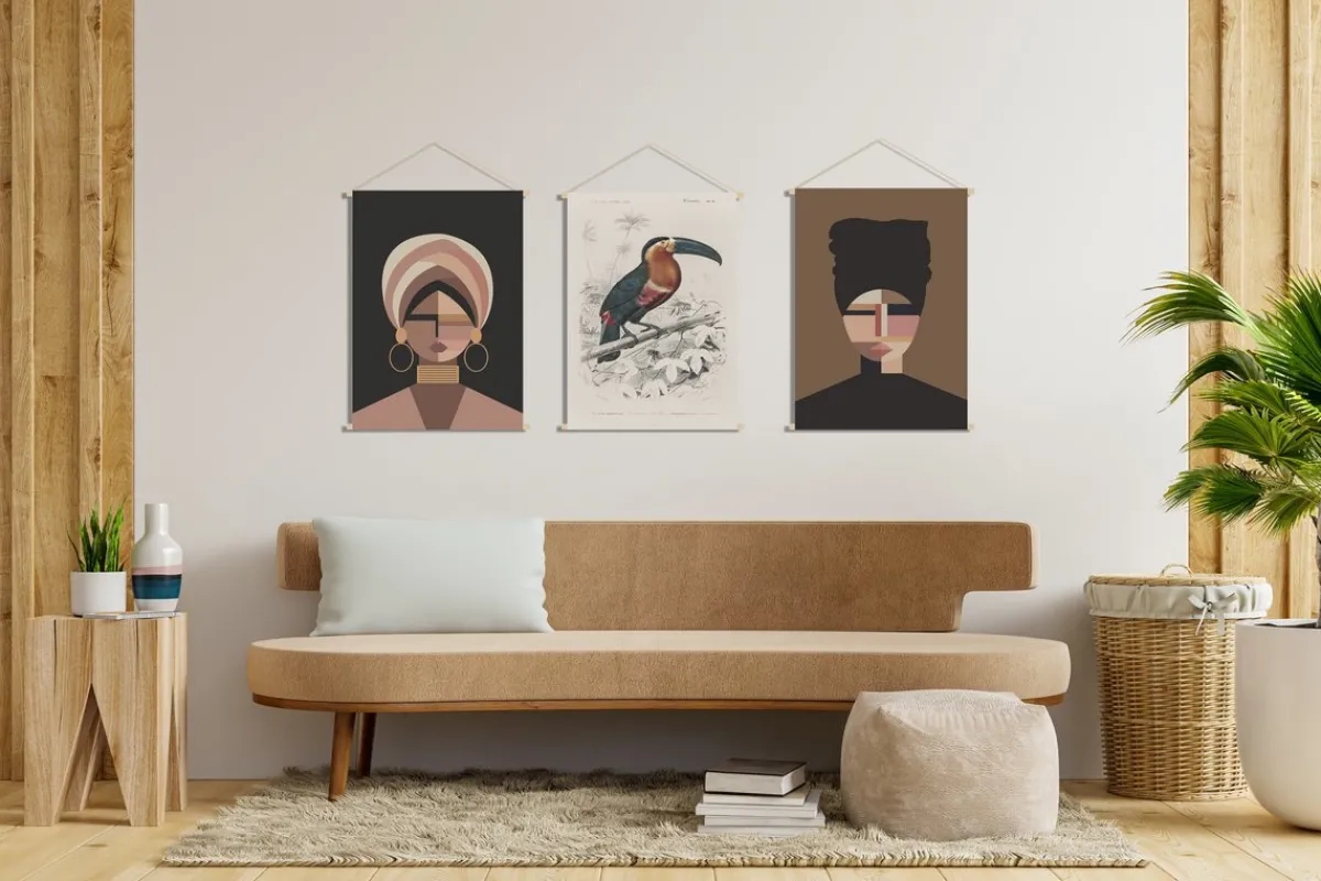 Miliboo Kakemono Frauenporträt B40 x H60 cm TURBA* Wanddekoration|Alle Dekoration