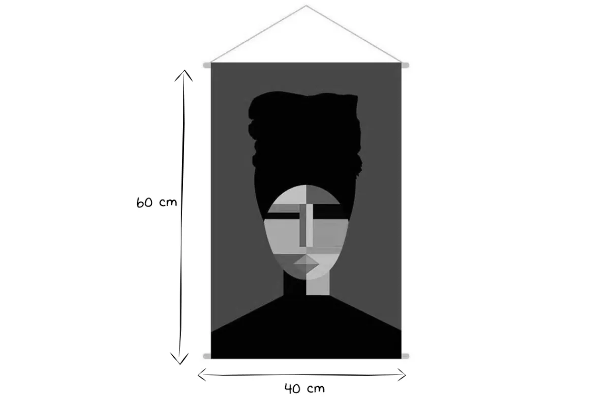 Miliboo Kakemono Frauenporträt B40 x H60 cm TURBA* Wanddekoration|Alle Dekoration