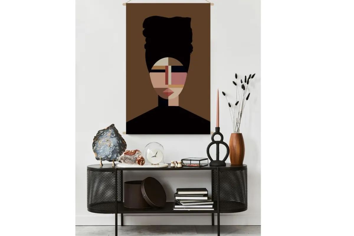Miliboo Kakemono Frauenporträt B80 x H120 cm TURBA* Wanddekoration|Alle Dekoration