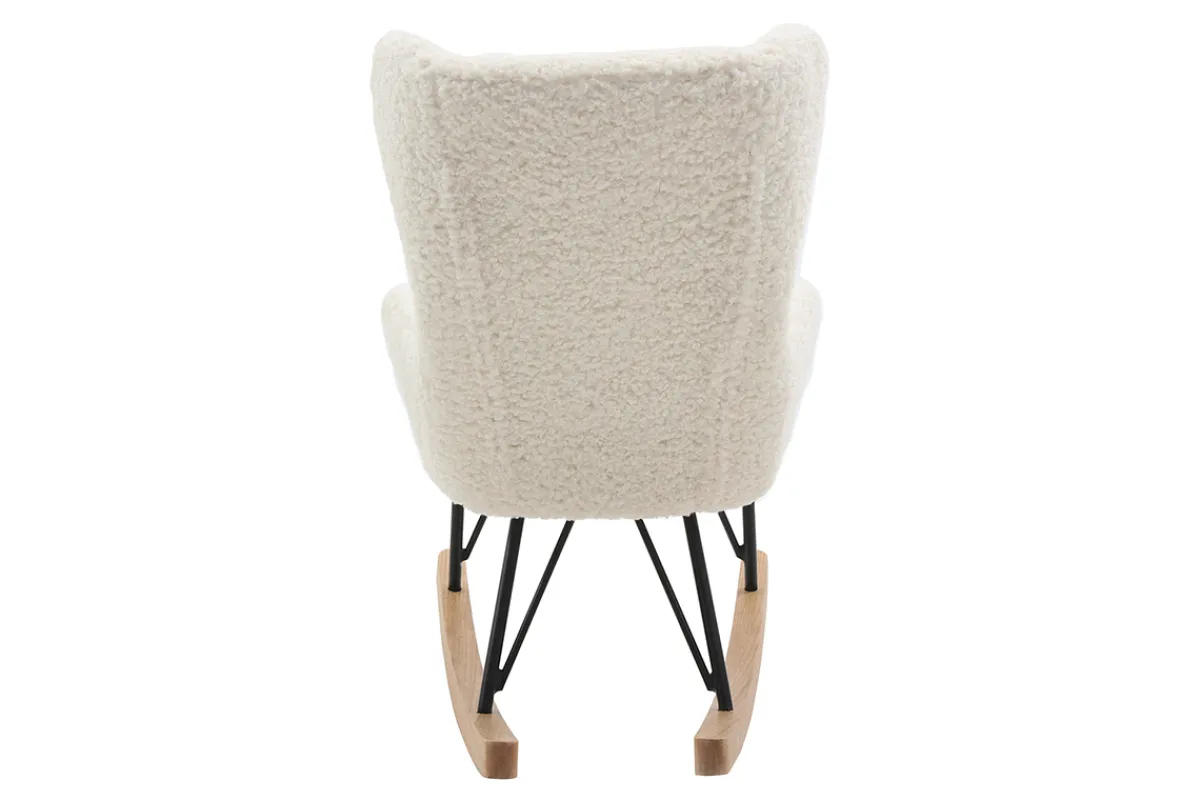 Miliboo Kinder-Schaukelstuhl Lammfell-Optik SHAUN*Kinder Kindersessel