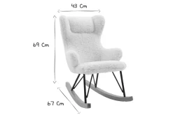 Miliboo Kinder-Schaukelstuhl Lammfell-Optik SHAUN*Kinder Kindersessel