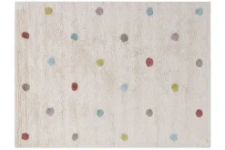 Miliboo Kinderteppich aus beigefarbener Baumwolle mit bunten Punkten 100 x 150 cm DADA*Kinder Accessoires & Dekoration Kinder|Teppiche