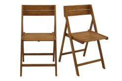 Miliboo Klappbare Gartenstühle aus Massivholz (2er-Set) DIEGO* Gartenstühle