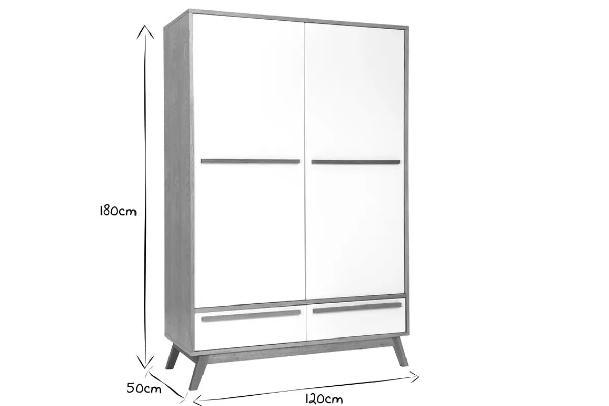 Miliboo Kleiderschrank 2 Türen skandinavisches Design HELIA* Schränke