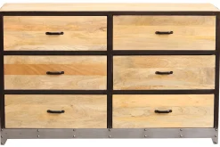 Miliboo Kommode 6 Schubladen Holz und Metall INDUSTRIA* Kommoden|Kommoden