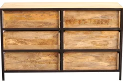 Miliboo Kommode 6 Schubladen Holz und Metall INDUSTRIA* Kommoden|Kommoden