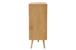 Miliboo Kommode aus hellem Holz, Rattangeflecht und schwarzem Metall 3 Schubladen L100 cm MANILLE* Kommoden|Kommoden