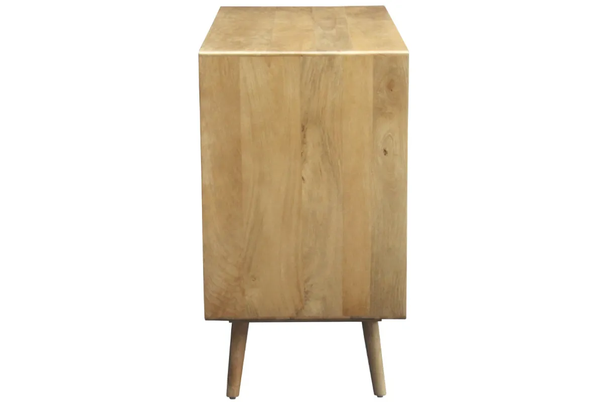 Miliboo Kommode aus massivem Mangoholz und Rattan-Rohrgeflecht 3 Schubladen B90 cm ACANGE* Kommoden|Kommoden