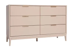 Miliboo Kommode in Puderrosa und goldfarbenem Metall 6 Schubladen L120 cm GIANA* Kommoden|Kommoden
