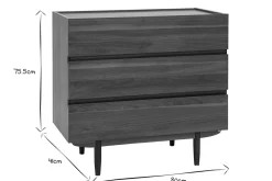 Miliboo Kommode mit 3 Schubladen aus dunklem Holz B80 cm SANAA* Kommoden|Kommoden