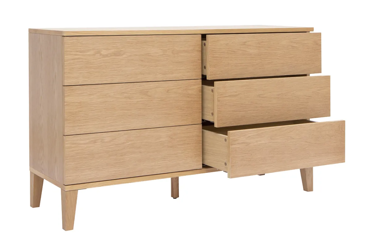 Miliboo Kommode mit 6 Schubladen aus hellem Holz B120 cm FREDDY* Kommoden|Kommoden