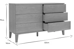 Miliboo Kommode mit 6 Schubladen aus hellem Holz B120 cm FREDDY* Kommoden|Kommoden