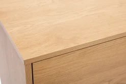 Miliboo Kommode mit hellem Holzdekor in Eiche und schwarzen Metallfüßen mit 3 Schubladen B100 cm PERNELLE* Kommoden|Kommoden