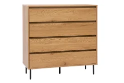 Miliboo Kommode mit hellem Holzfurnier in Eiche 4 Schubladen L100 cm ARAGON* Kommoden|Kommoden