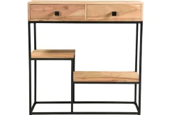 Miliboo Konsole 2 Schubladen aus Akazienholz und Metall L80 cm GRENELLE* Bücherregale|Bücherregale