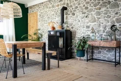 Miliboo Konsole aus Akazienholz und Metall schwarz 2 Schubladen L100 cm STICK* Konsolentische|Flurmöbel