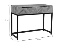 Miliboo Konsole aus Akazienholz und Metall schwarz 2 Schubladen L100 cm STICK* Konsolentische|Flurmöbel
