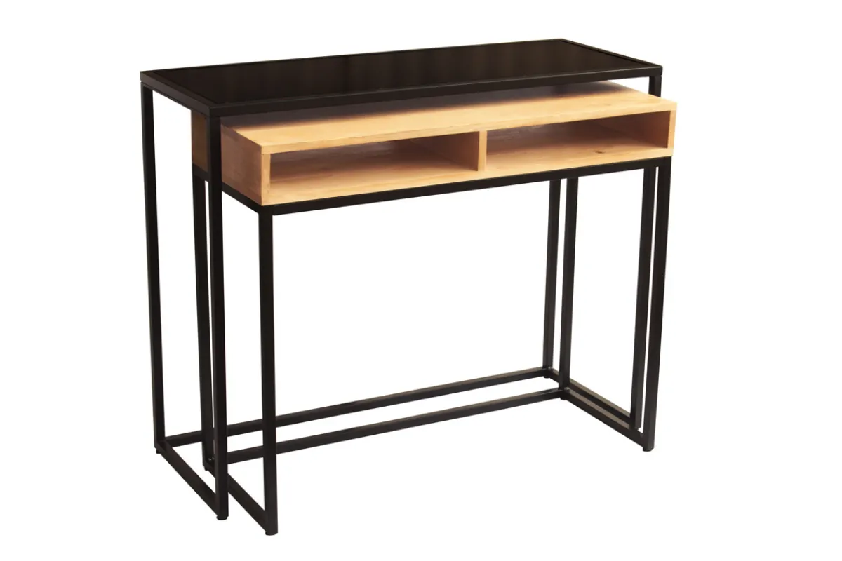 Miliboo Konsole aus Mangoholz und Metall B100 cm YPKA* Design-schreibtische|Konsolentische
