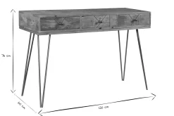 Miliboo Konsole graviert aus Mangoholz und vergoldetem Metall L120 cm LINIUM* Konsolentische|Flurmöbel