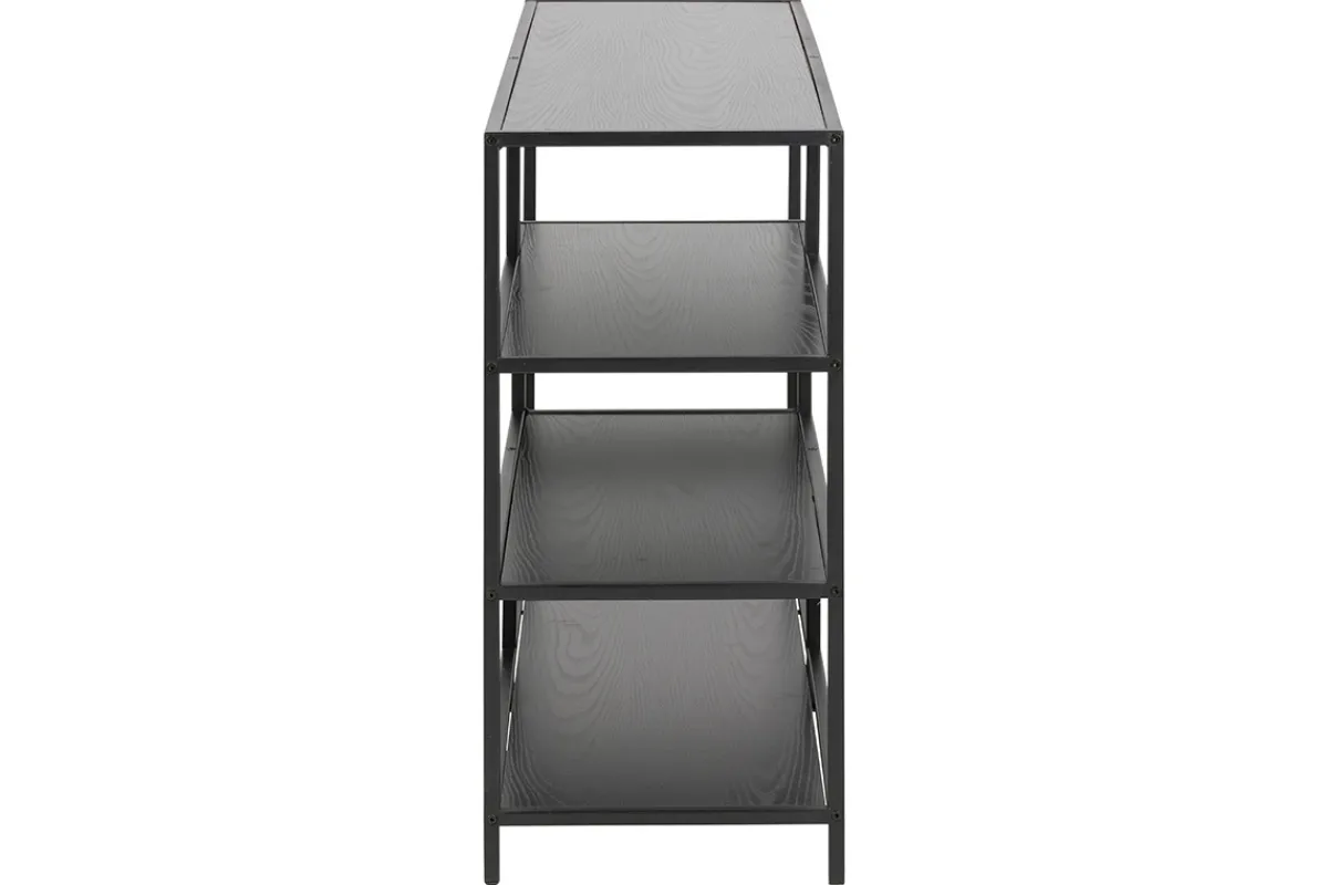 Miliboo Konsole im Industrial Style aus schwarzem Metall und Holz L114 cm TRESCA* Bücherregale|Bücherregale